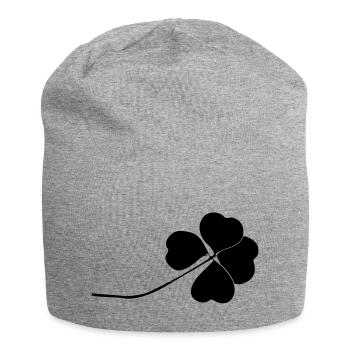Kleeblatt - Jersey-Beanie - Grau meliert - Vorne