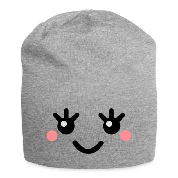 cute_face - Bonnet en jersey - gris chiné - Devant