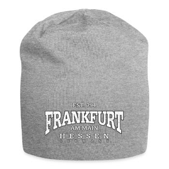 Frankfurt am Main (white oldstyle) - Jersey Beanie - heather grey - Front