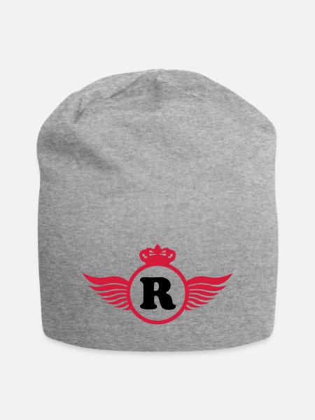 R Design - Jersey-Beanie - Grau meliert