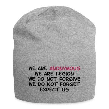 We Are Anonymous - Bonnet en jersey - gris chiné - Devant