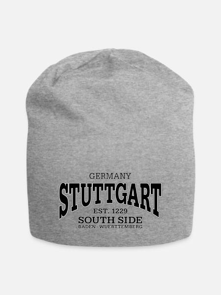 Stuttgart (black) - Jersey-Beanie - Grau meliert