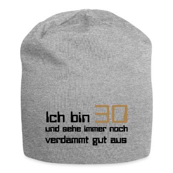30 - Jersey Beanie - heather grey - Front