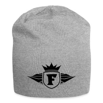 f_letter_f1 - Jersey Beanie - heather grey - Front