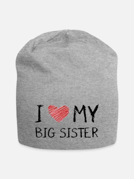 I Love My Big Sister - Jersey-Beanie - Grau meliert