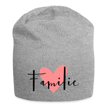 Family Heart Love Motto Friendship - Jersey Beanie - heather grey - Front