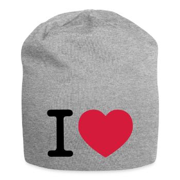 i love - Jersey-Beanie - Grau meliert - Vorne