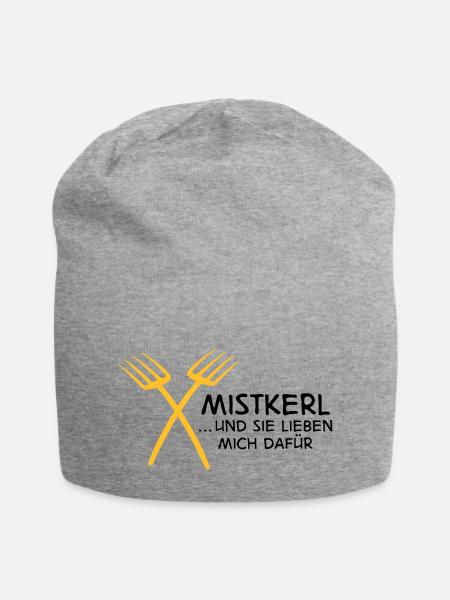 Mistkerl - Jersey-Beanie - Grau meliert