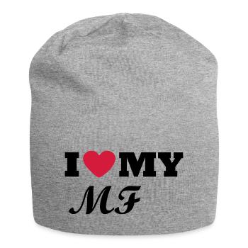I Love my MF - Jersey-Beanie - Grau meliert - Vorne