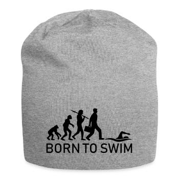 born to swim evolution entwicklung geboren zum - Jersey-Beanie - Grau meliert - Vorne