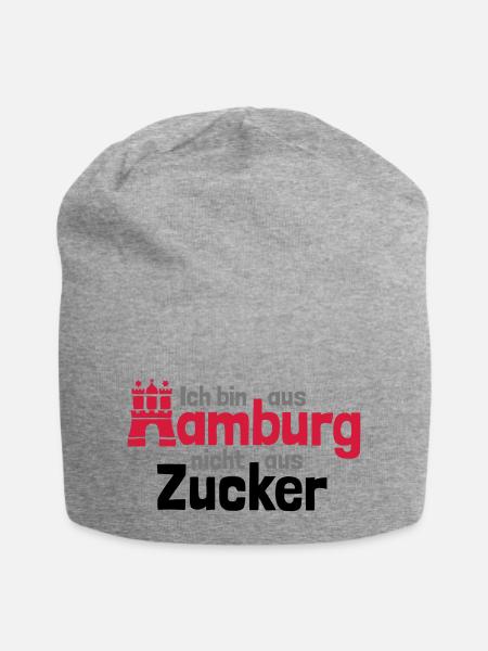 Ich bin aus Hamburg - Jersey-Beanie - Grau meliert