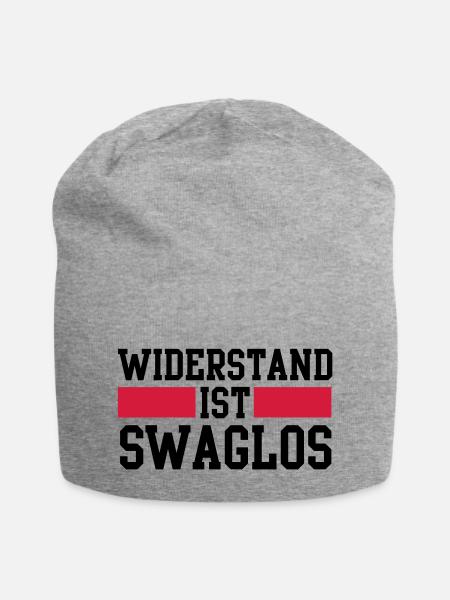 widerstand ist swaglos - Jersey-Beanie - Grau meliert