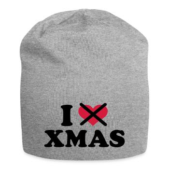 I hate xmas christmas - Bonnet en jersey - gris chiné - Devant