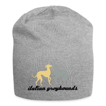 Italienisches Windspiel - Jersey-Beanie - Grau meliert - Vorne