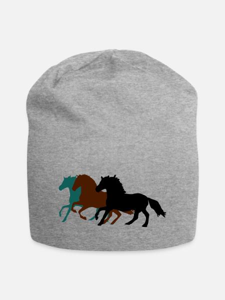 drei_pferde_pferd - Jersey-Beanie - Grau meliert