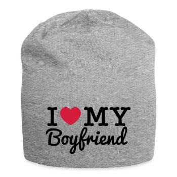 I Love My Boyfriend - Bonnet en jersey - gris chiné - Devant