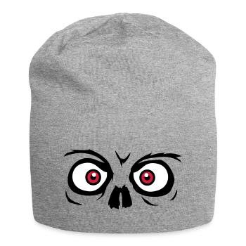 regarder horreur halloween effrayant boese visage tête - Bonnet en jersey - gris chiné - Devant