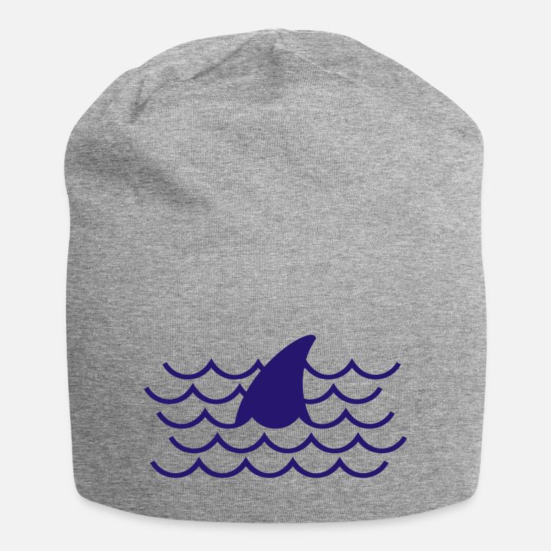 Haifischflosse - Jersey-Beanie - Grau meliert