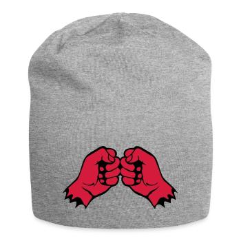 face fist bump fist 1106 - Jersey Beanie - heather grey - Front