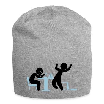 A poker player wins a game - Jersey Beanie - heather grey - Front