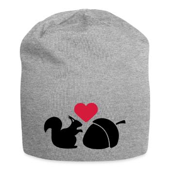 Squirrel Nut Love - Jersey Beanie - heather grey - Front