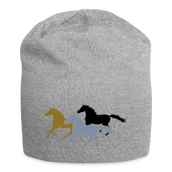 Herd of Galloping Horses - Jersey Beanie - heather grey - Front