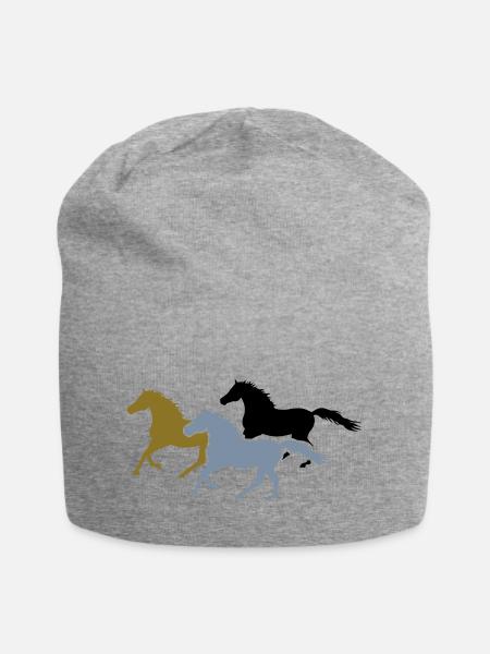 Herd of Galloping Horses - Bonnet en jersey - gris chiné