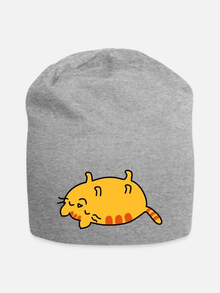 lazy cat - Jersey Beanie - heather grey