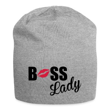 Boss Lady - Jersey Beanie - heather grey - Front