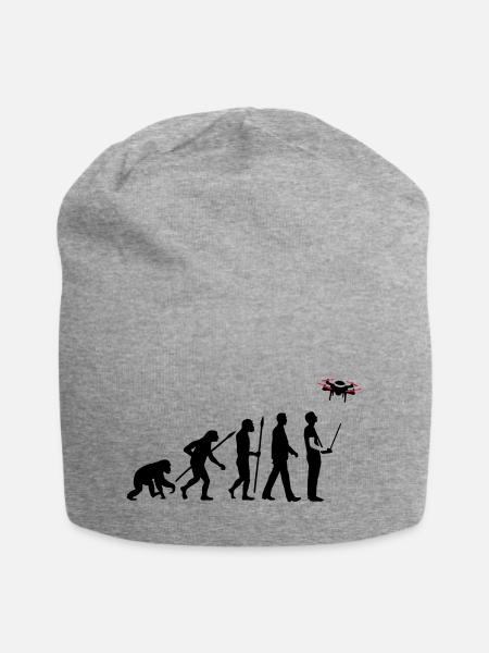 Evolution Modellflieger Drohne 4 Propeller - Jersey-Beanie - Grau meliert