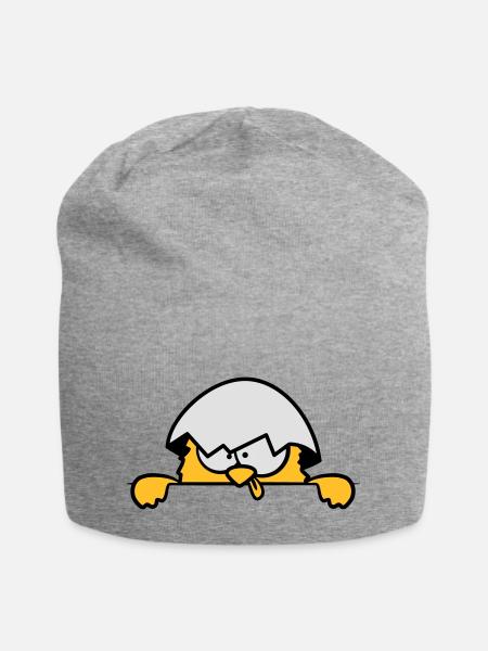 Poussins fous derrière le mur - Bonnet en jersey - gris chiné