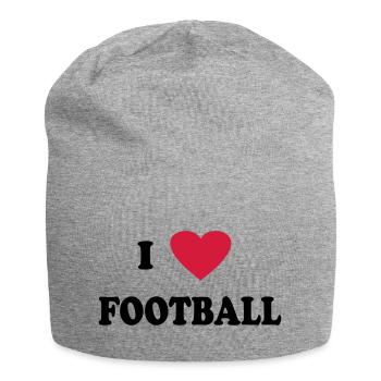 I Love Football - Jersey Beanie - heather grey - Front