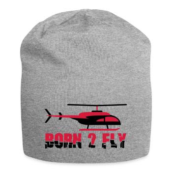 Born to Fly Cool Heli Design - Jersey-Beanie - Grau meliert - Vorne