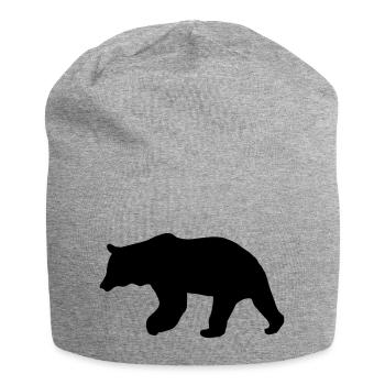 bear - brown bear - hunting - hunter - Jersey Beanie - heather grey - Front