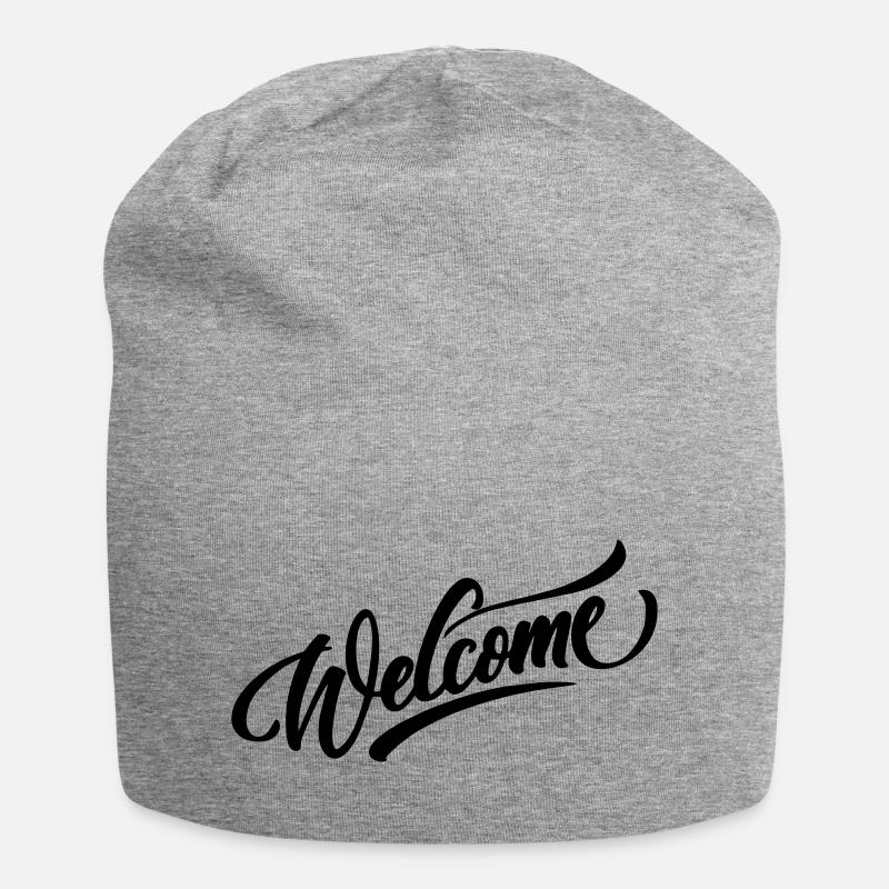 welcome - Jersey-Beanie - Grau meliert