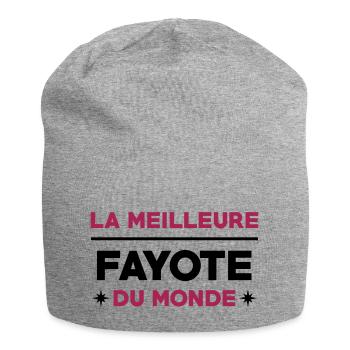 Fayot / Fayote / Humour / Prof / Ecole / Patron - Bonnet en jersey - gris chiné - Devant