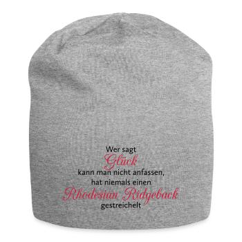Hunde Spruch: Rhodesian Ridgeback Glück - Jersey-Beanie - Grau meliert - Vorne