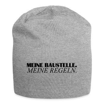 Meine Baustelle meine Regeln - Jersey-Beanie - Grau meliert - Vorne