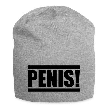 penis design - Jersey-Beanie - Grau meliert - Vorne
