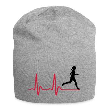 Running Woman, runner & heartbeat - Bonnet en jersey - gris chiné - Devant