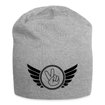 wappen_peace_01 - Jersey-Beanie - Grau meliert - Vorne