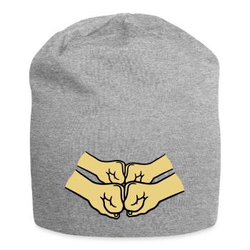 4 Haende Crew - Jersey-Beanie - Grau meliert - Vorne