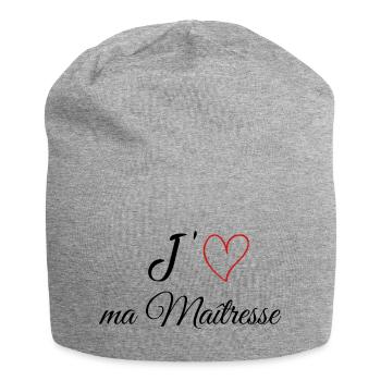 J'aime ma Maîtresse - Bonnet en jersey - gris chiné - Devant