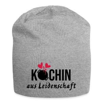 Köchin Leidenschaft Liebe Topf Herzen Kochen Gril - Jersey-Beanie - Grau meliert - Vorne