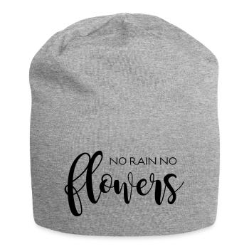 NO RAIN NO FLOWERS - Jersey Beanie - heather grey - Front
