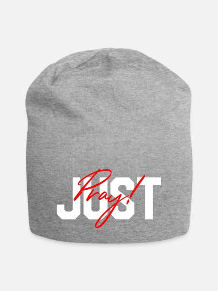 Christliche Sprüche - Jersey-Beanie - Grau meliert