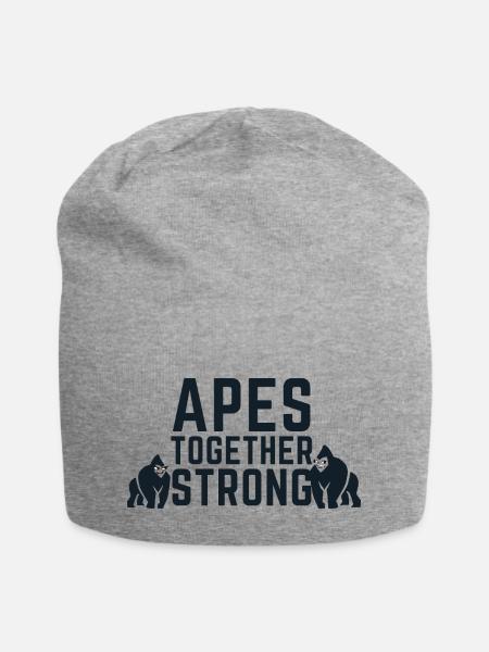 Apes Together Strong Meme Beste Freunde Geschenk - Jersey-Beanie - Grau meliert
