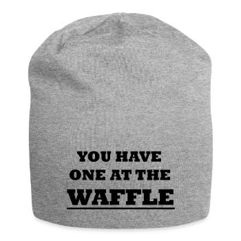 Denglisch Einen an der Waffel haben - Jersey-Beanie - Grau meliert - Vorne