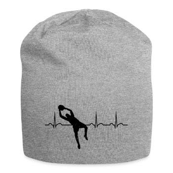 Football Goalkeeper Heartbeat Footballer Matchs de football - Bonnet en jersey - gris chiné - Devant