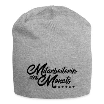 Mitarbeiterin des Monats - Jersey-Beanie - Grau meliert - Vorne